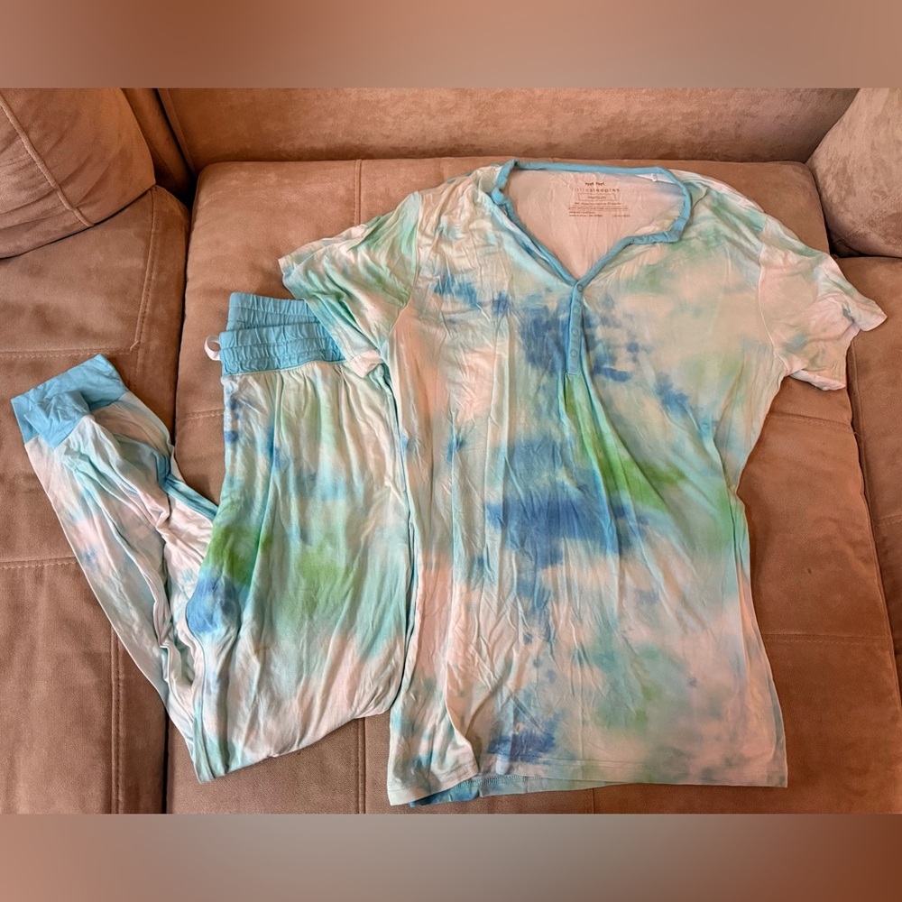 Little Sleepies Aqua and Mint Loungewear Set